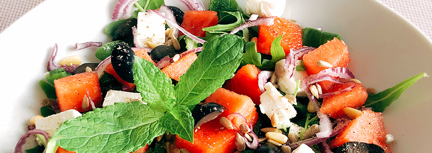 Salad with watermelon