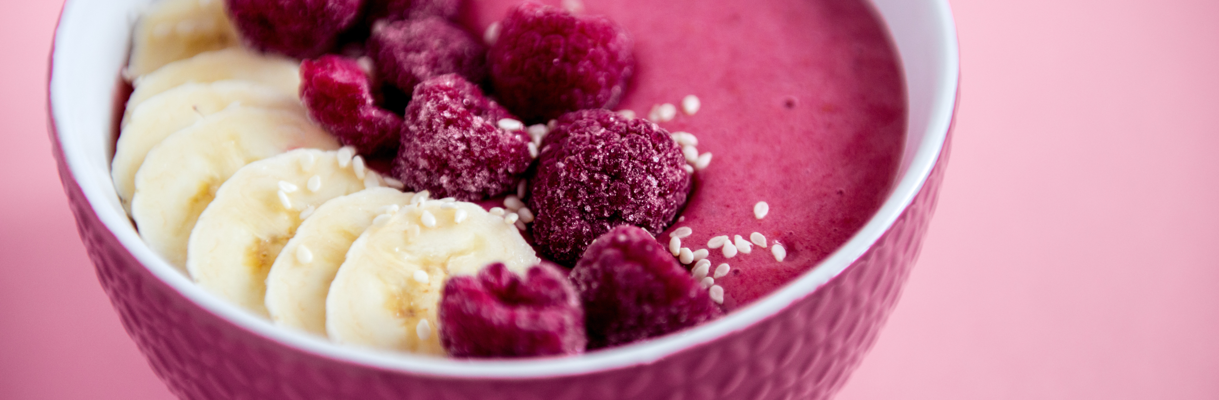 Smoothie Bowl With Bananas, Raspberries and Cinnamon